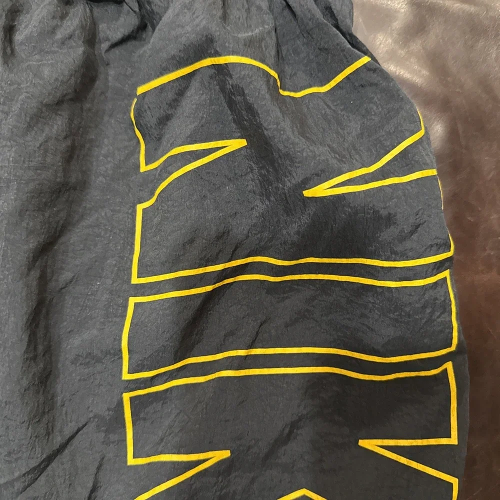 Rare Vintage NIKE Block Letters Spell Out Swoosh Swimming Trunks Shorts 90s SZ L
